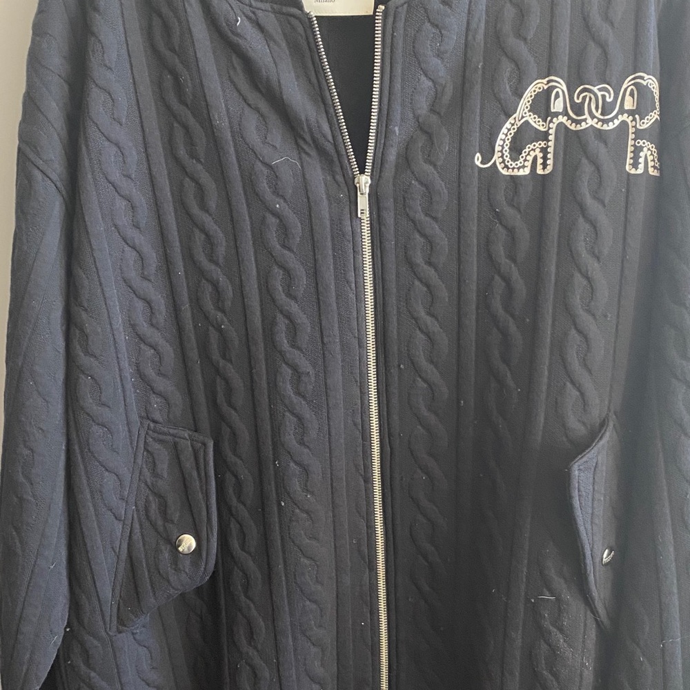 MOSCHINO cable knit sweater elephant rare jacket black cable knit - Picture 3 of 11